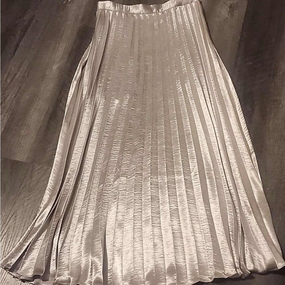 Rebecca Taylor Shimmering Silver A-Line Skirt